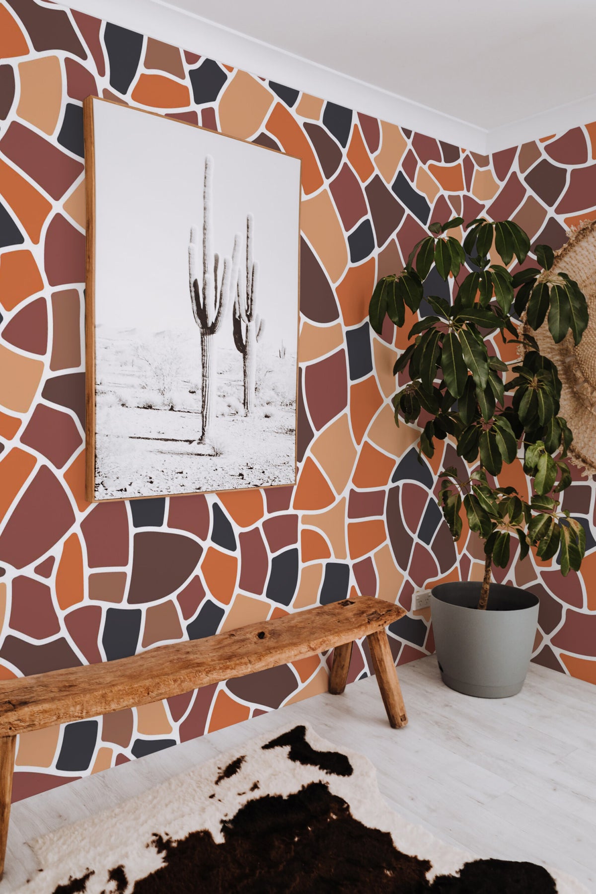 Mosaïque terracotta · papier peint panoramique, vue 2