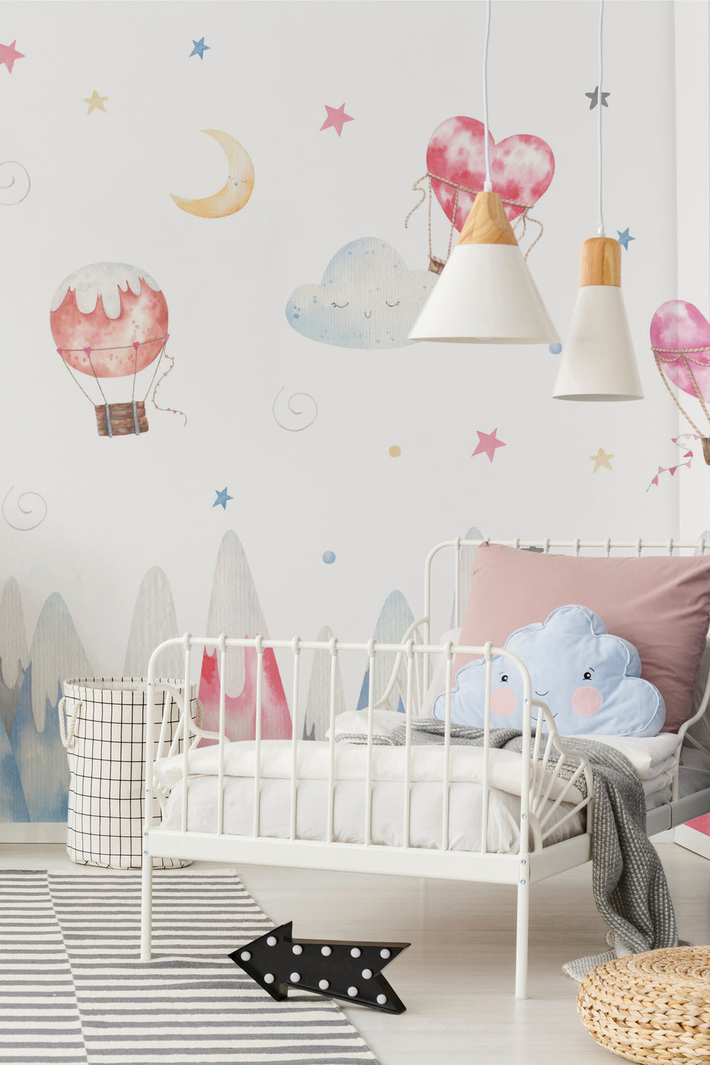 Ciels à l'aquarelle · papier peint panoramique nuages
