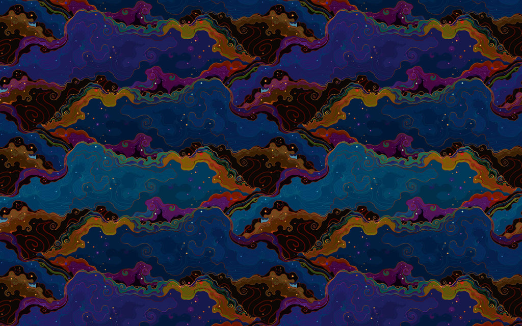 Papier peint panoramique Nuées nocturnes : le décor à plat