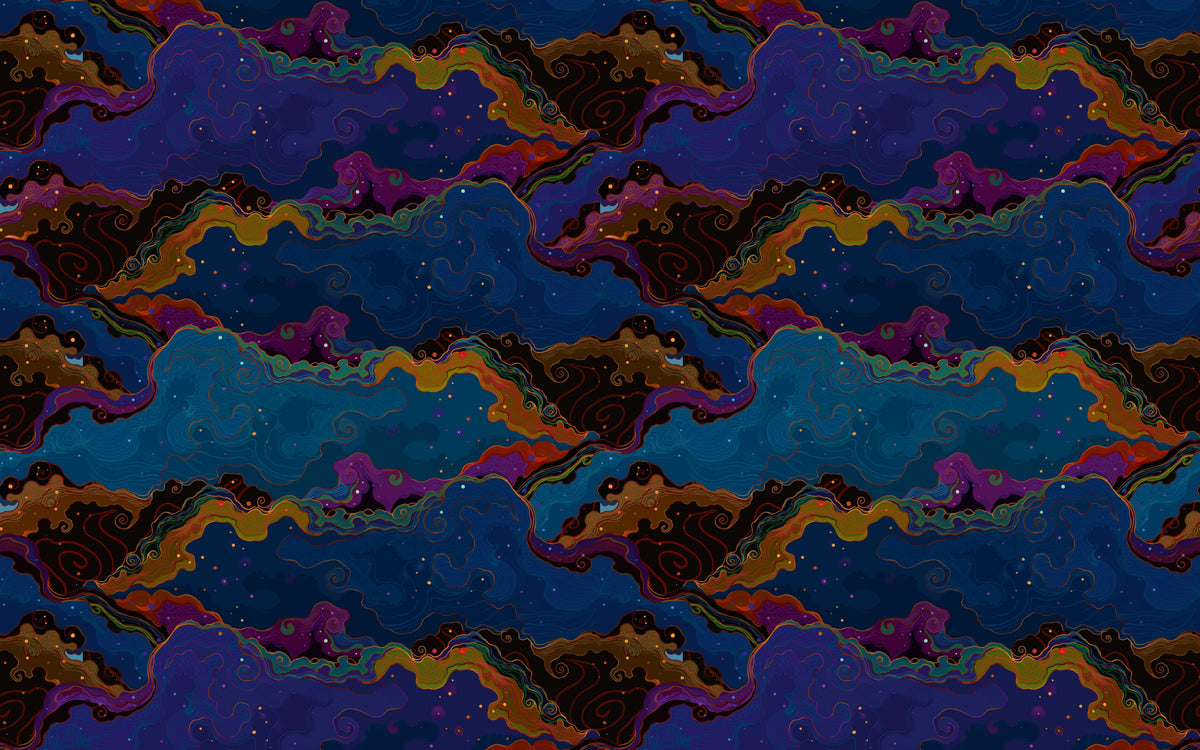 Papier peint panoramique Nuées nocturnes : le décor à plat