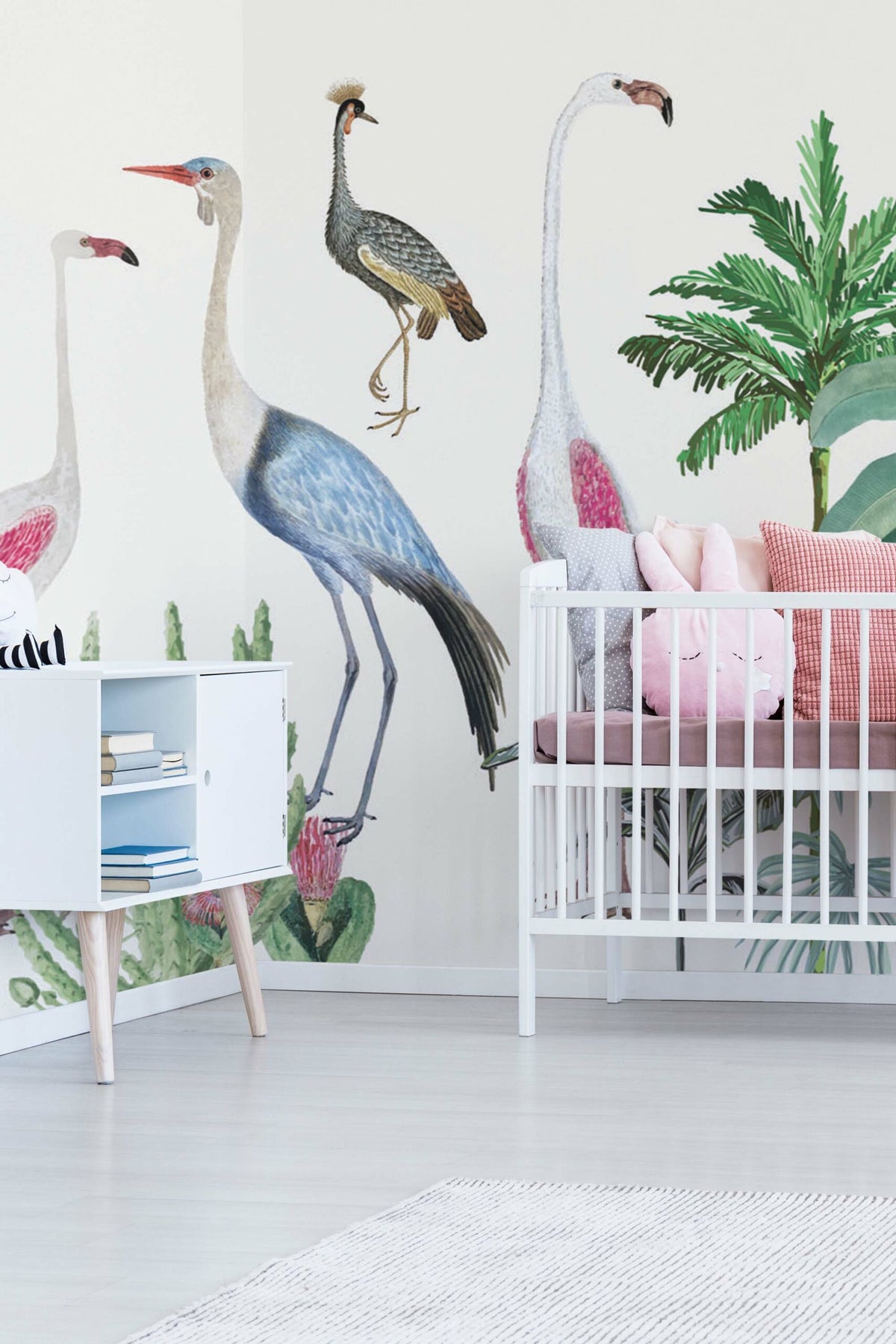 Oiseaux entre feuillages · papier peint panoramique oiseaux