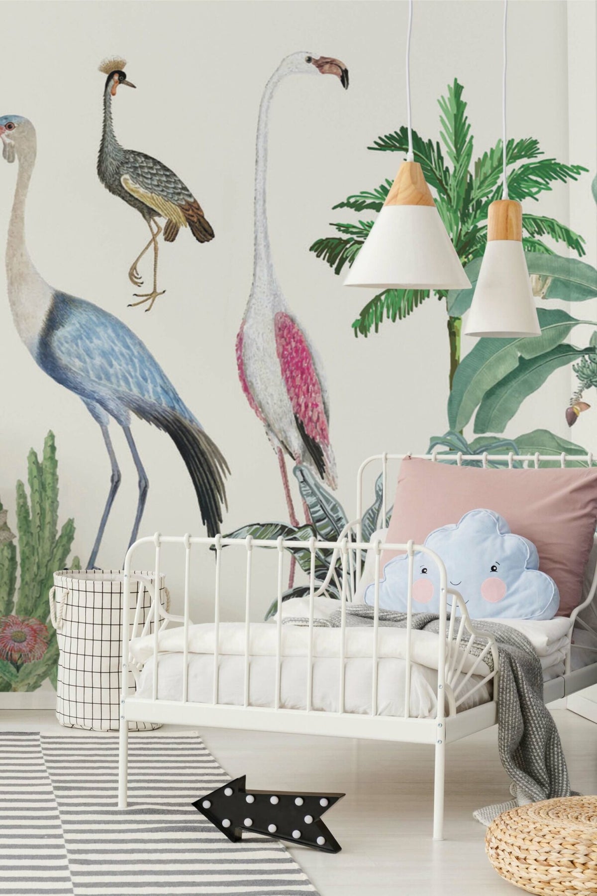 Oiseaux entre feuillages · papier peint panoramique, vue 3