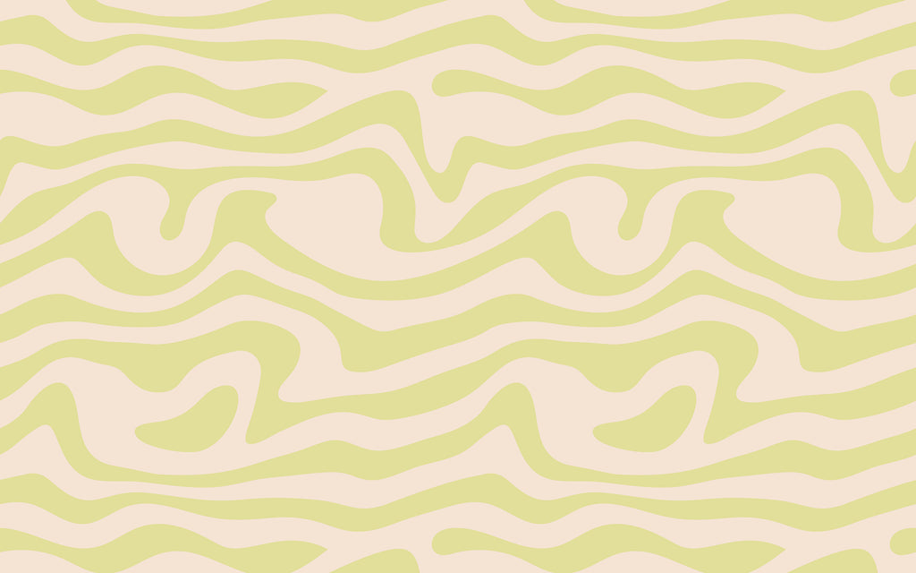 Papier peint panoramique Ondes vert et crème : le décor à plat