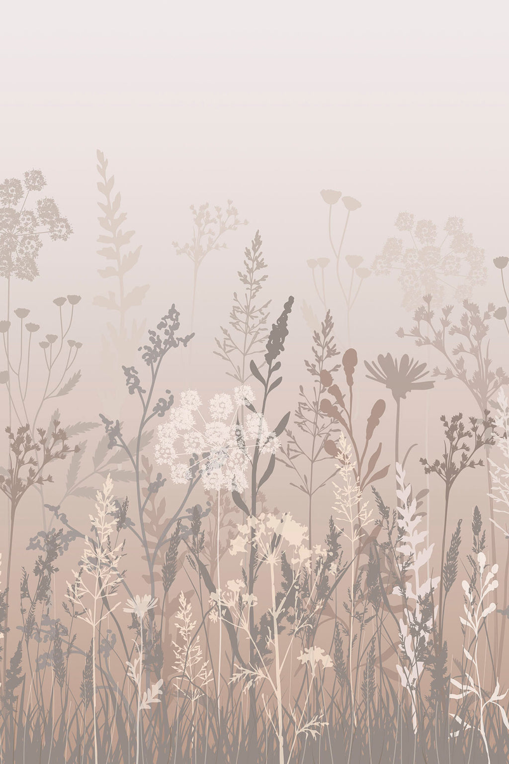 Prairie nacrée, papier peint panoramique : vue d'ensemble du décor