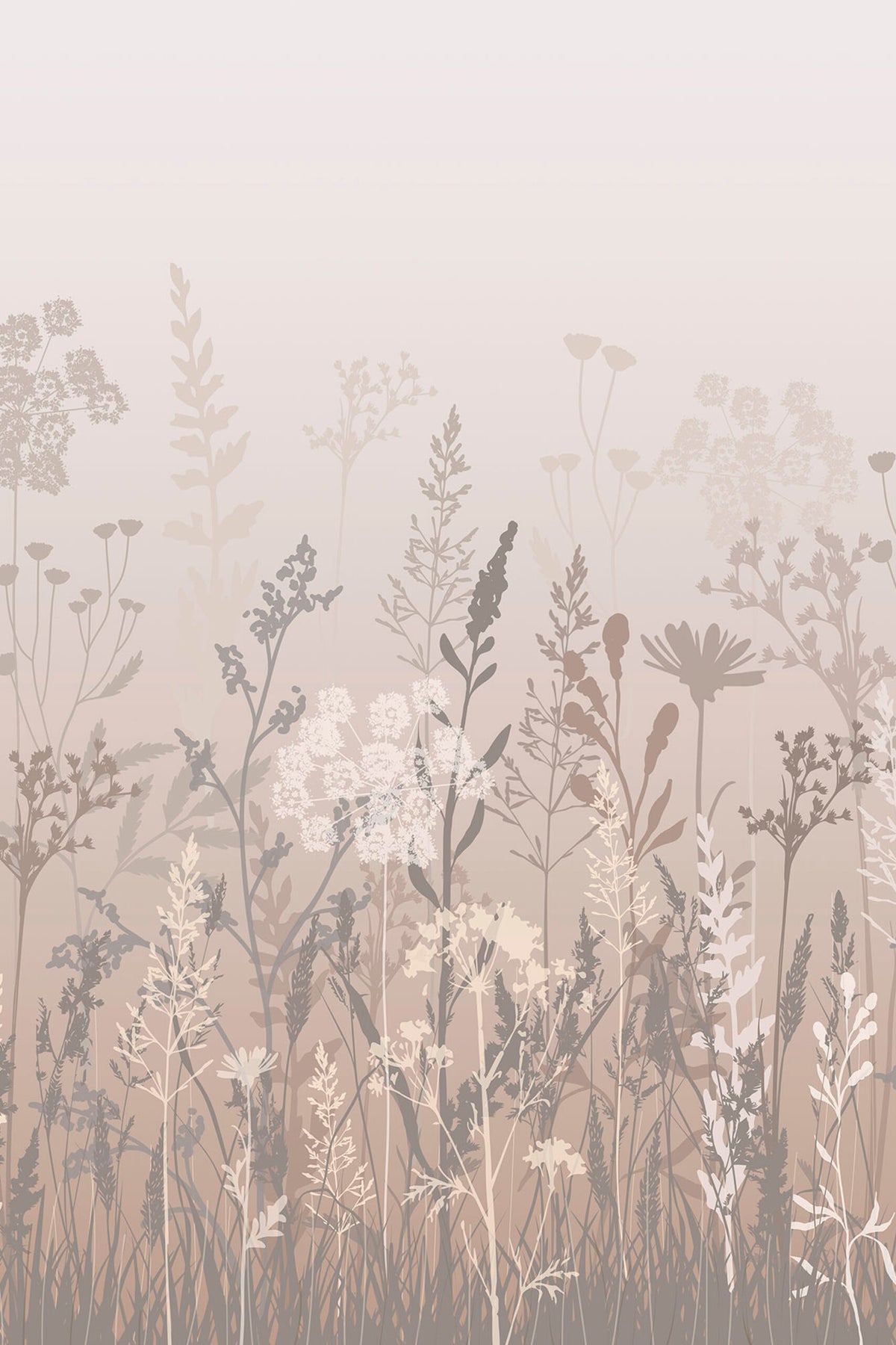 Prairie nacrée, papier peint panoramique : vue d'ensemble du décor