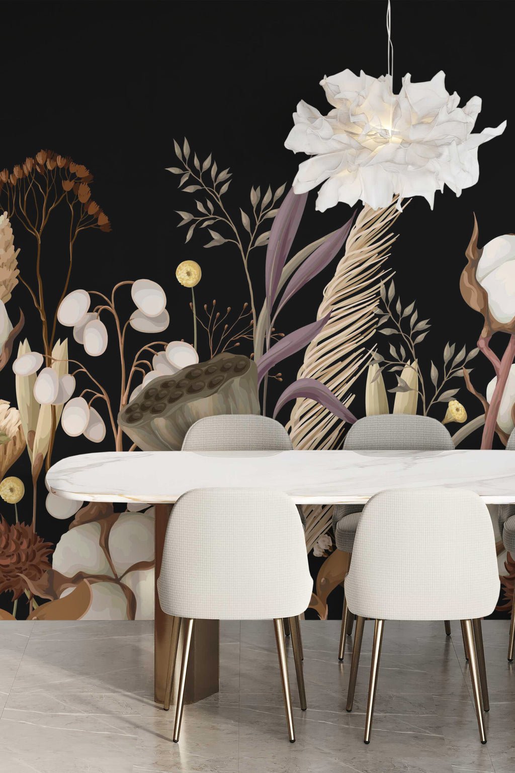 Prairie séchée · papier peint panoramique fleurs séchées