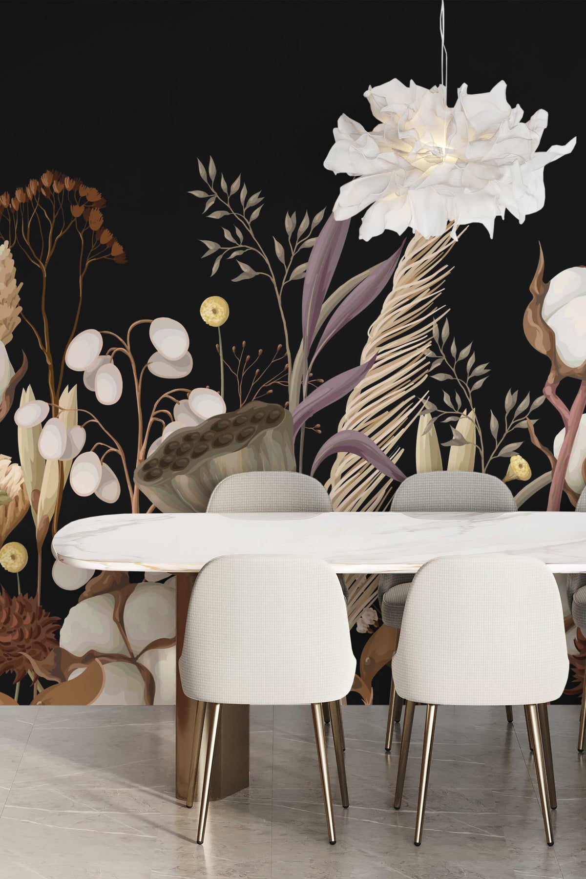Prairie séchée · papier peint panoramique fleurs séchées