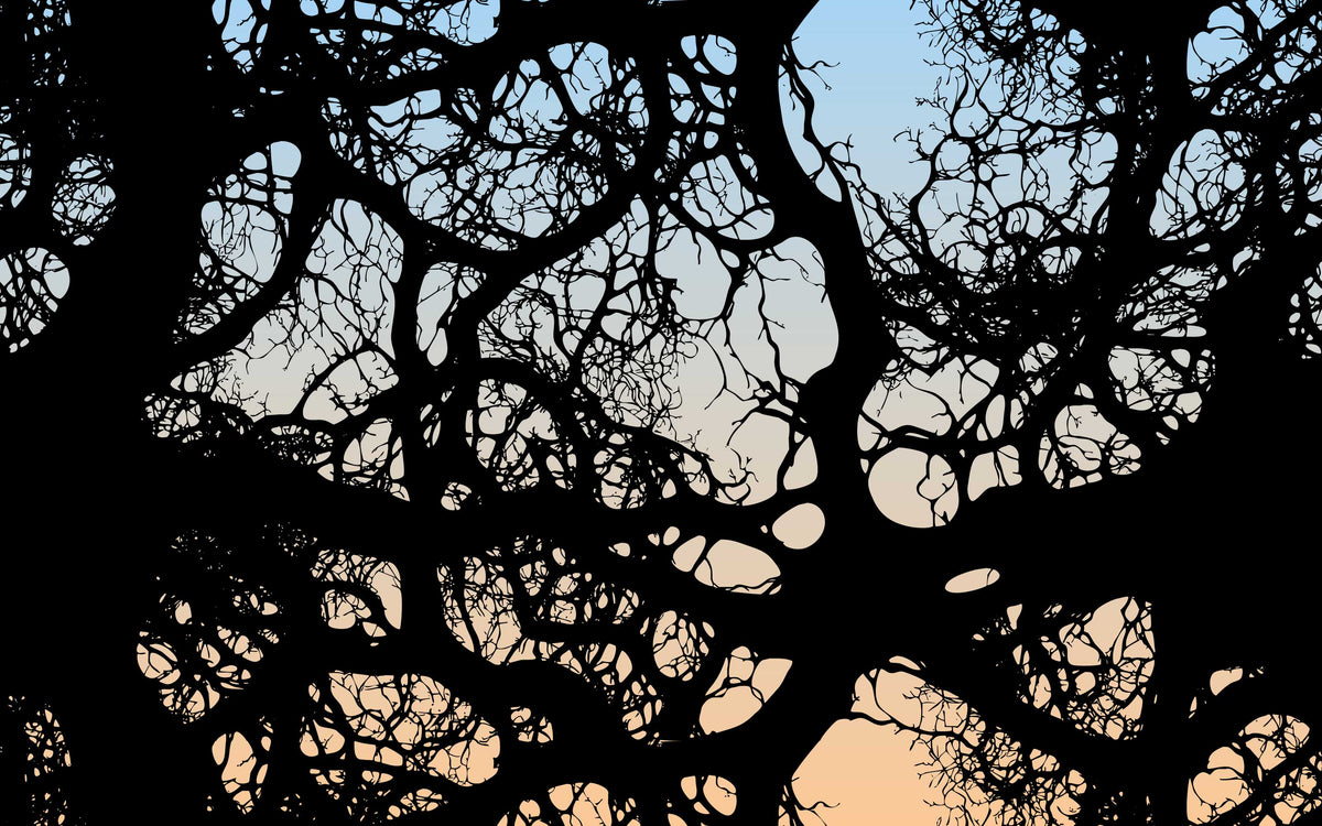 Papier peint panoramique Ramure sombre : le décor à plat