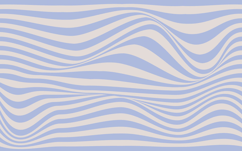Papier peint panoramique Rayures ondulées bleues : le décor à plat
