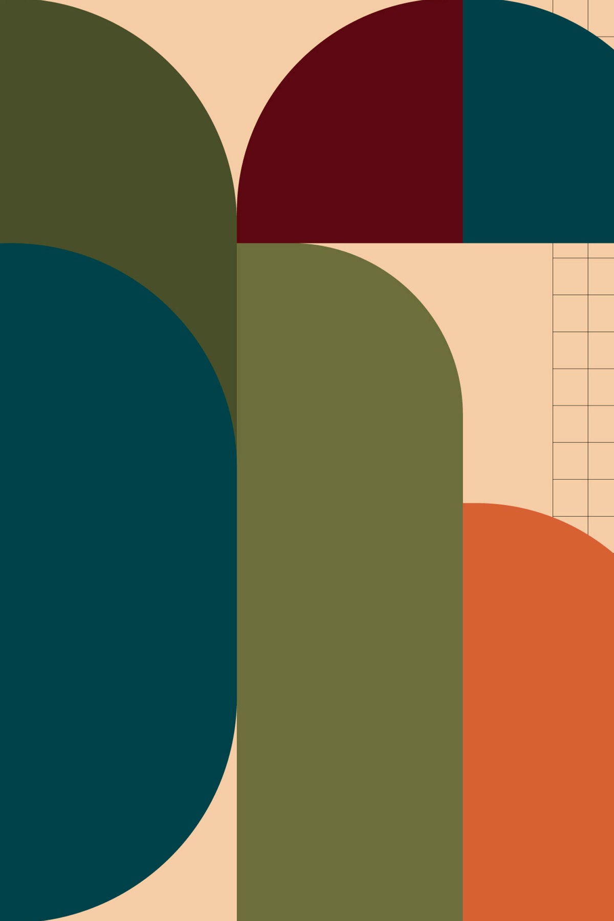 Arcades colorées · papier peint panoramique, vue 2