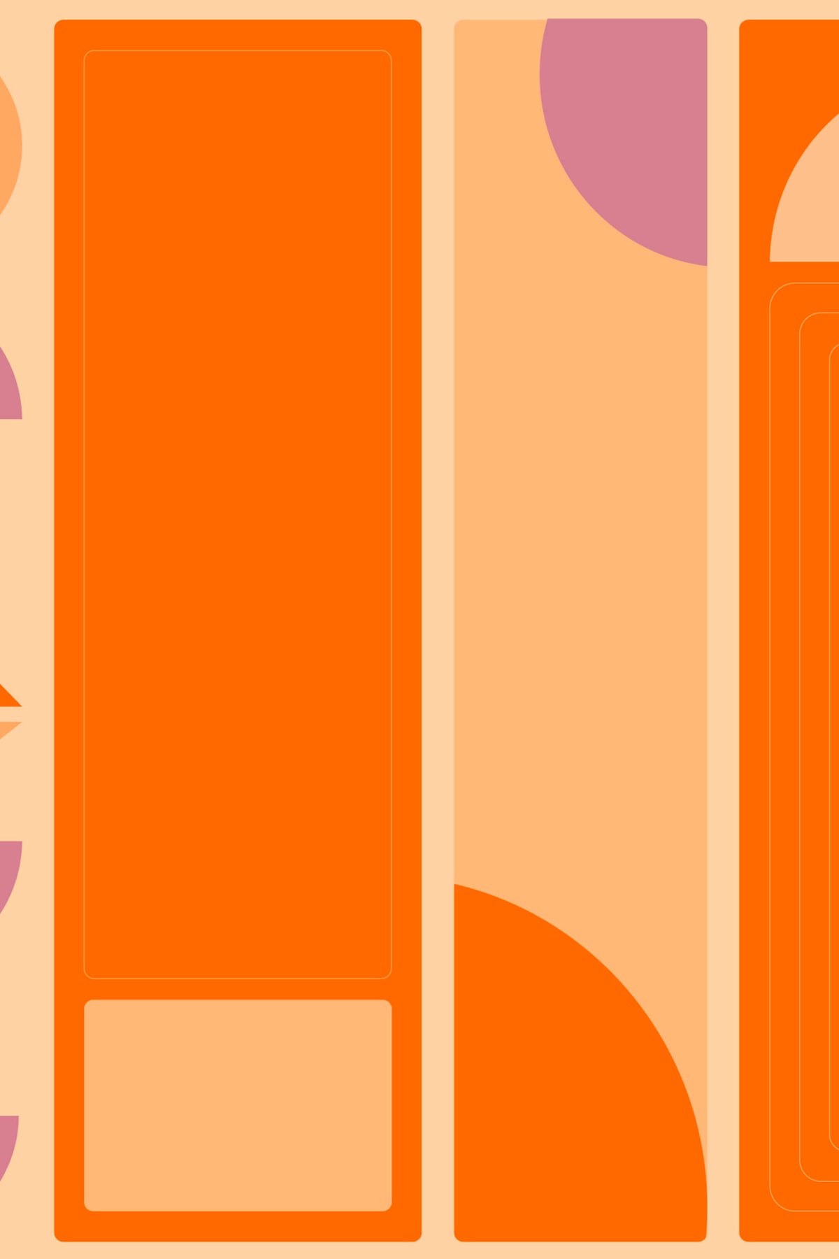 Colonnes orangées · papier peint panoramique, vue 2
