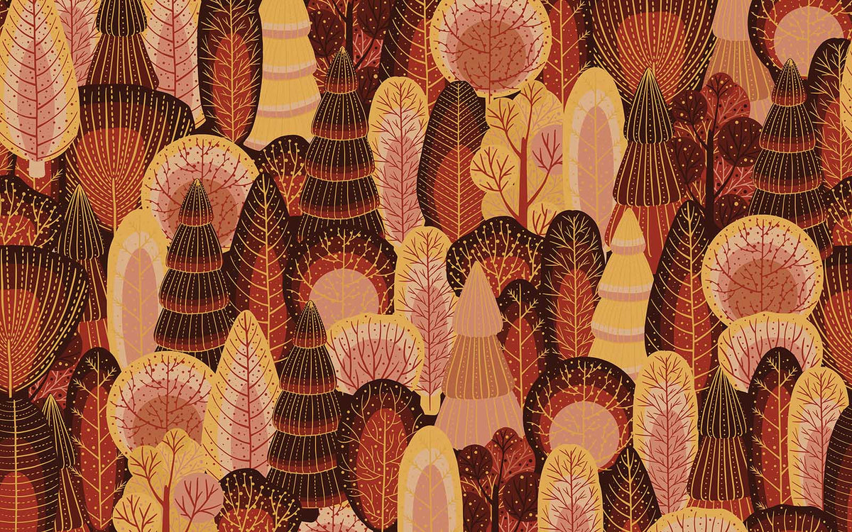 Papier peint panoramique Rousseurs d'automne : le décor à plat