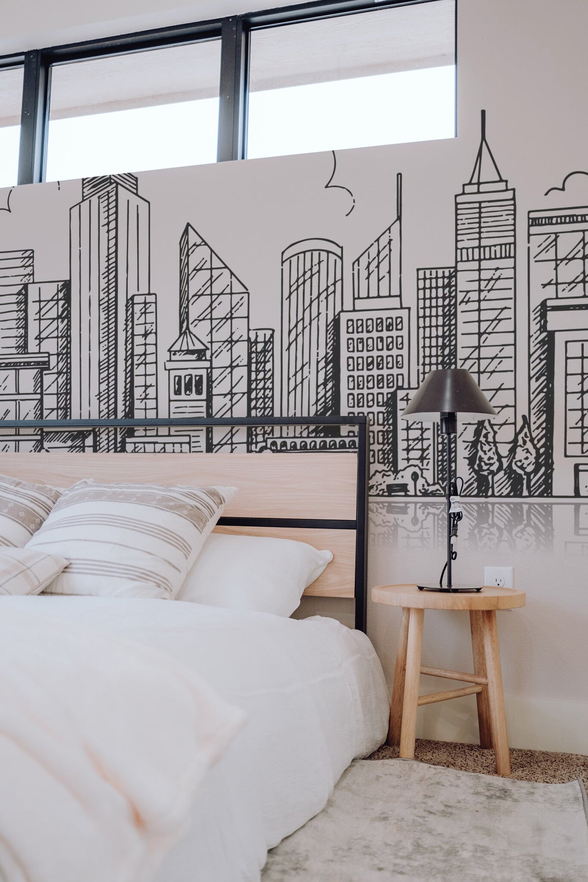 Skyline au crayon · papier peint panoramique, vue 4