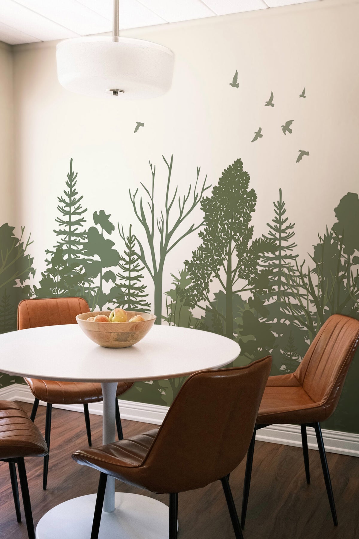 Sous-bois sauge · papier peint panoramique forêt