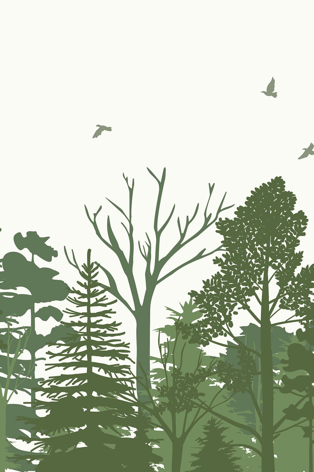Sous-bois sauge · papier peint panoramique, vue 2