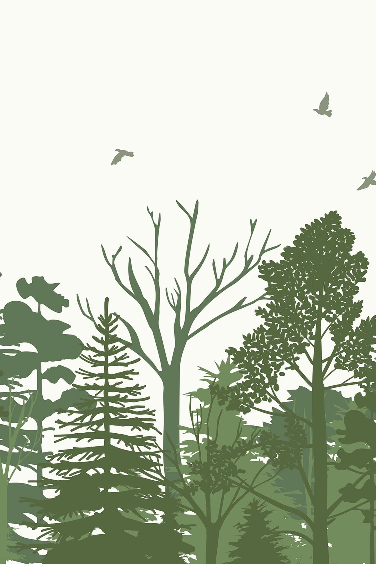 Sous-bois sauge · papier peint panoramique, vue 2