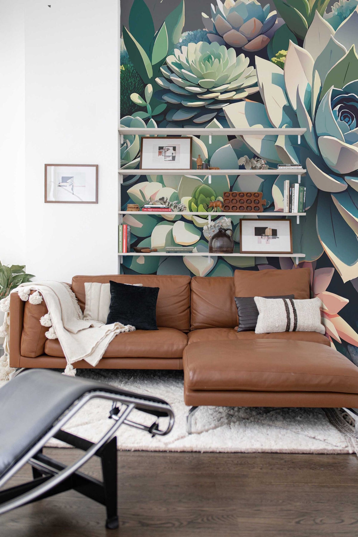 Succulentes en relief · papier peint panoramique, vue 3