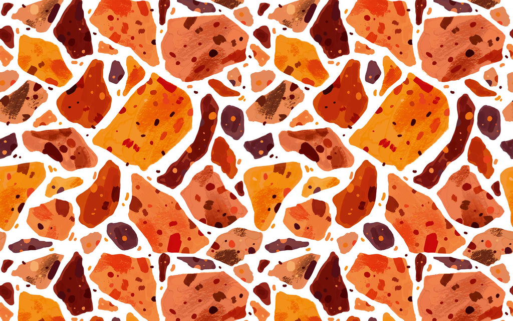 Papier peint panoramique Terrazzo ambré : le décor à plat
