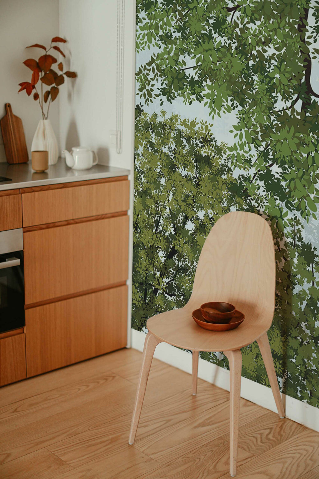 Voûte de feuillages · papier peint panoramique arbres
